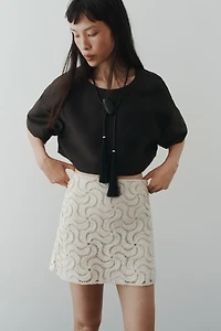 Beaded Crochet-Look Skirt