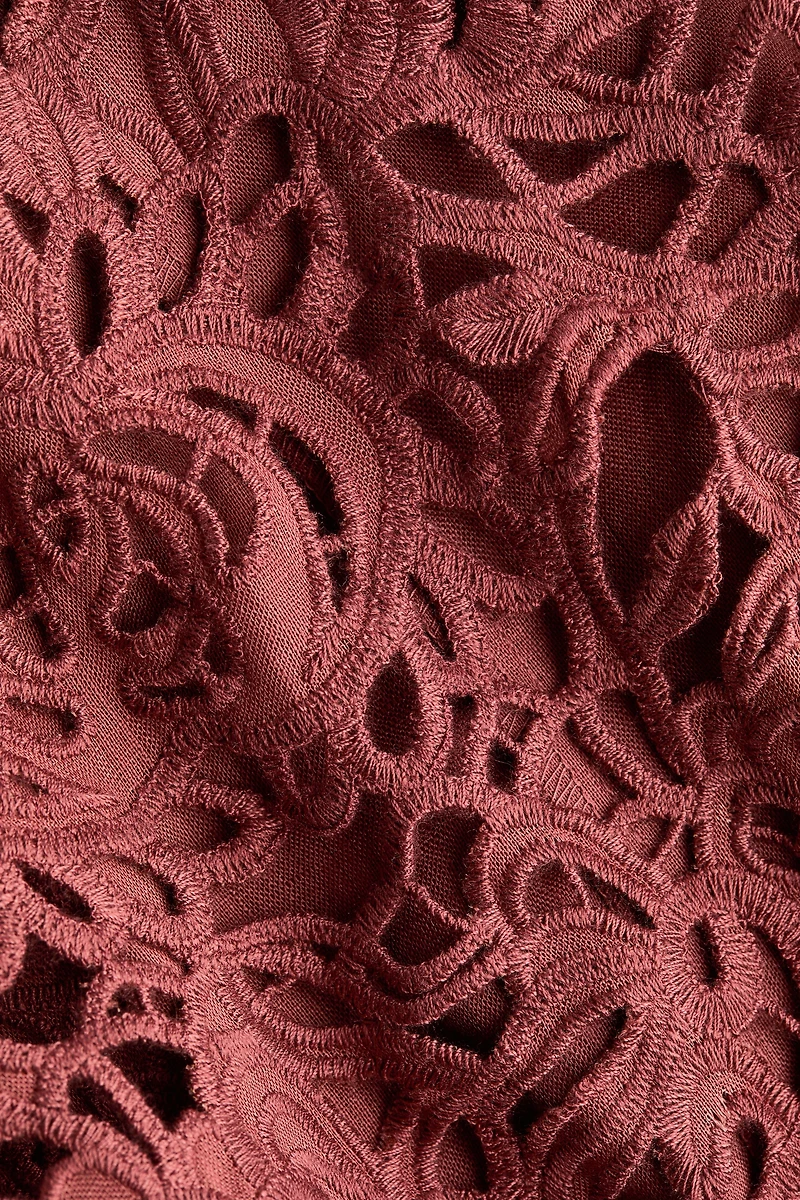 Linen Blouse with Eyelet Embroidery