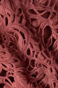 Linen Blouse with Eyelet Embroidery