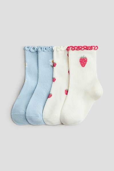 4-Pack Socks with Overlocked Trim