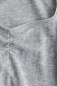 Picot-Trimmed T-Shirt