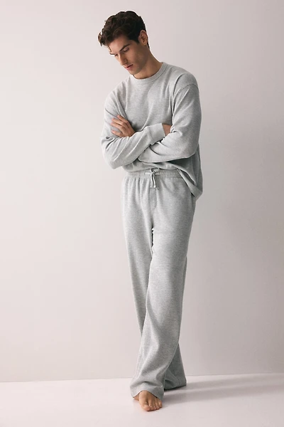 Waffled Cotton Pajama Shirt and Pants