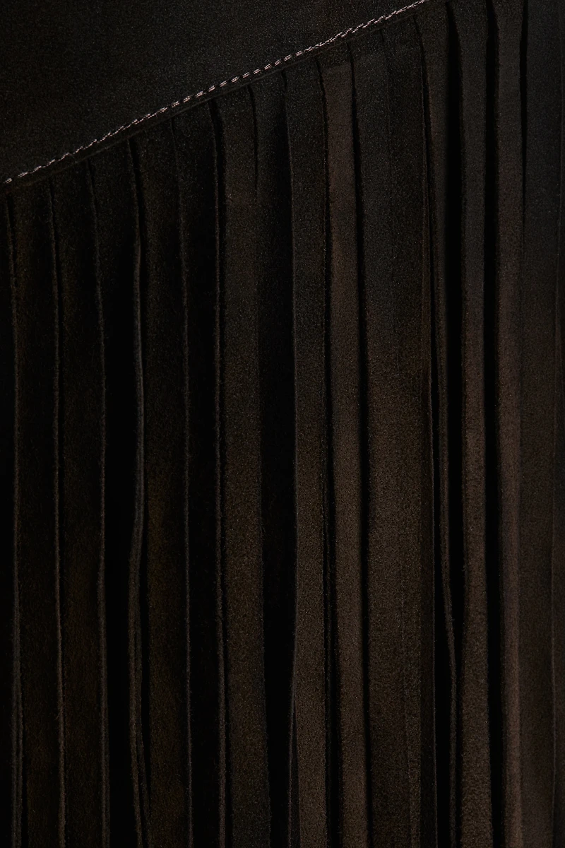 Fringed Suede Skirt