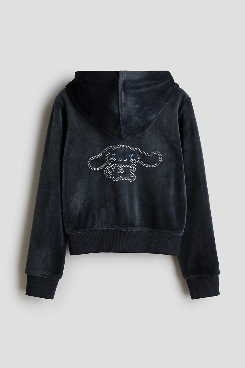 2-Piece Motif-Detail Velour Set