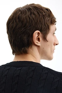 Relaxed-Fit Cable-Knit Cardigan