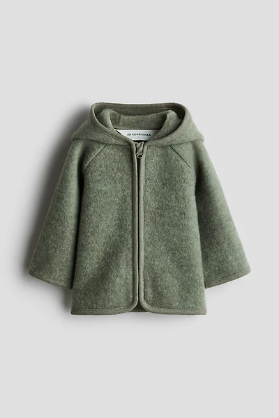 Wool-Blend Fleece Cardigan