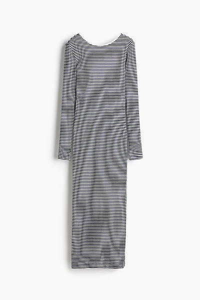 Ribbed Scoop-Back Dress