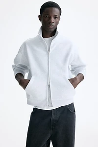 Loose-Fit Boxy Sweatshirt Jacket