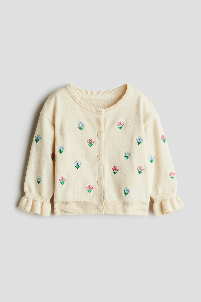 Embroidered-Detail Cardigan
