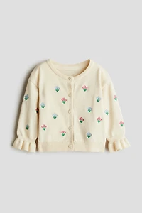 Embroidered-Detail Cardigan
