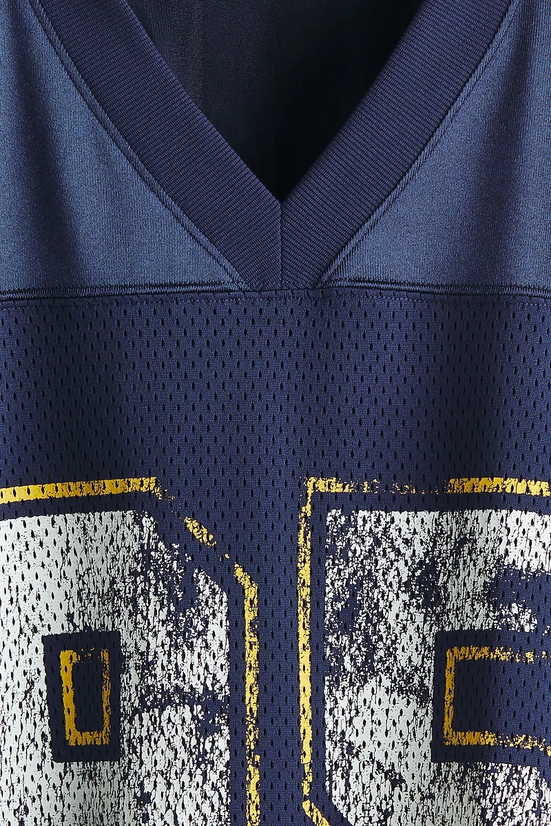 Oversized Printed Mesh T-Shirt