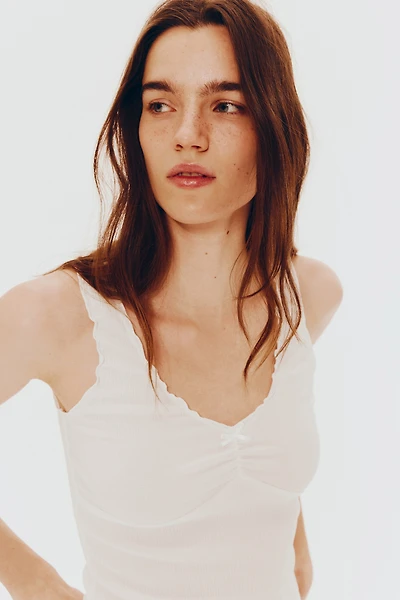 Crinkled Jersey Sleeveless Top