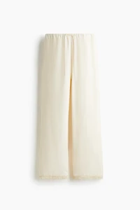 Lace-Trimmed Drawstring Pants