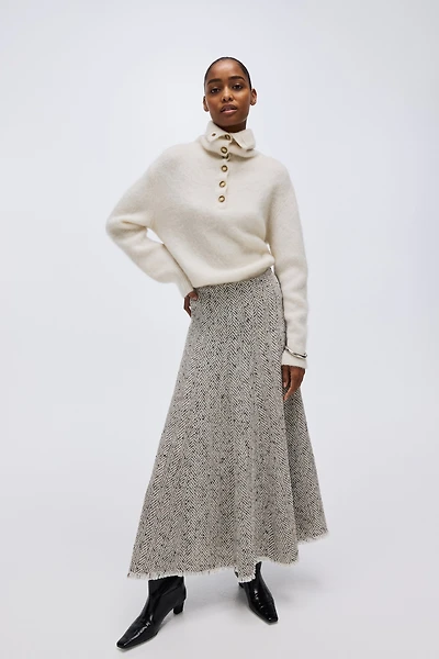 Jupe en tissu à chevrons