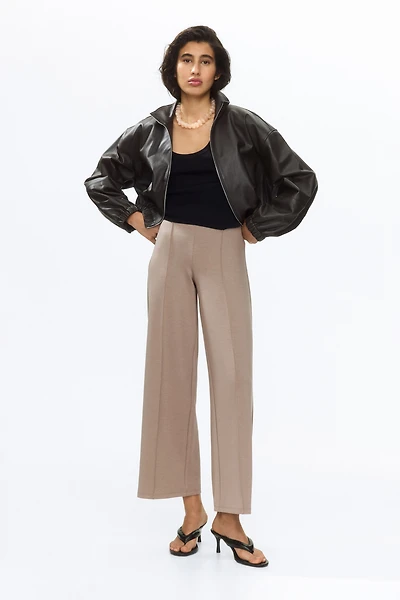 Crease-Front Jersey Pants