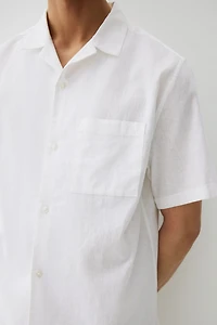 Regular-Fit Short-Sleeved Linen-Blend Shirt