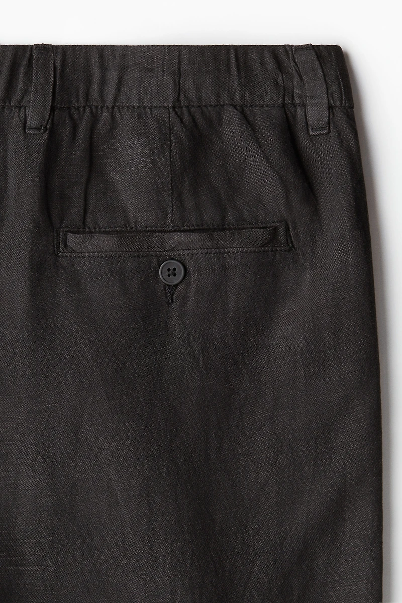 Regular-Fit Linen-Blend Pants