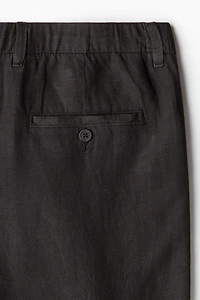 Regular-Fit Linen-Blend Pants