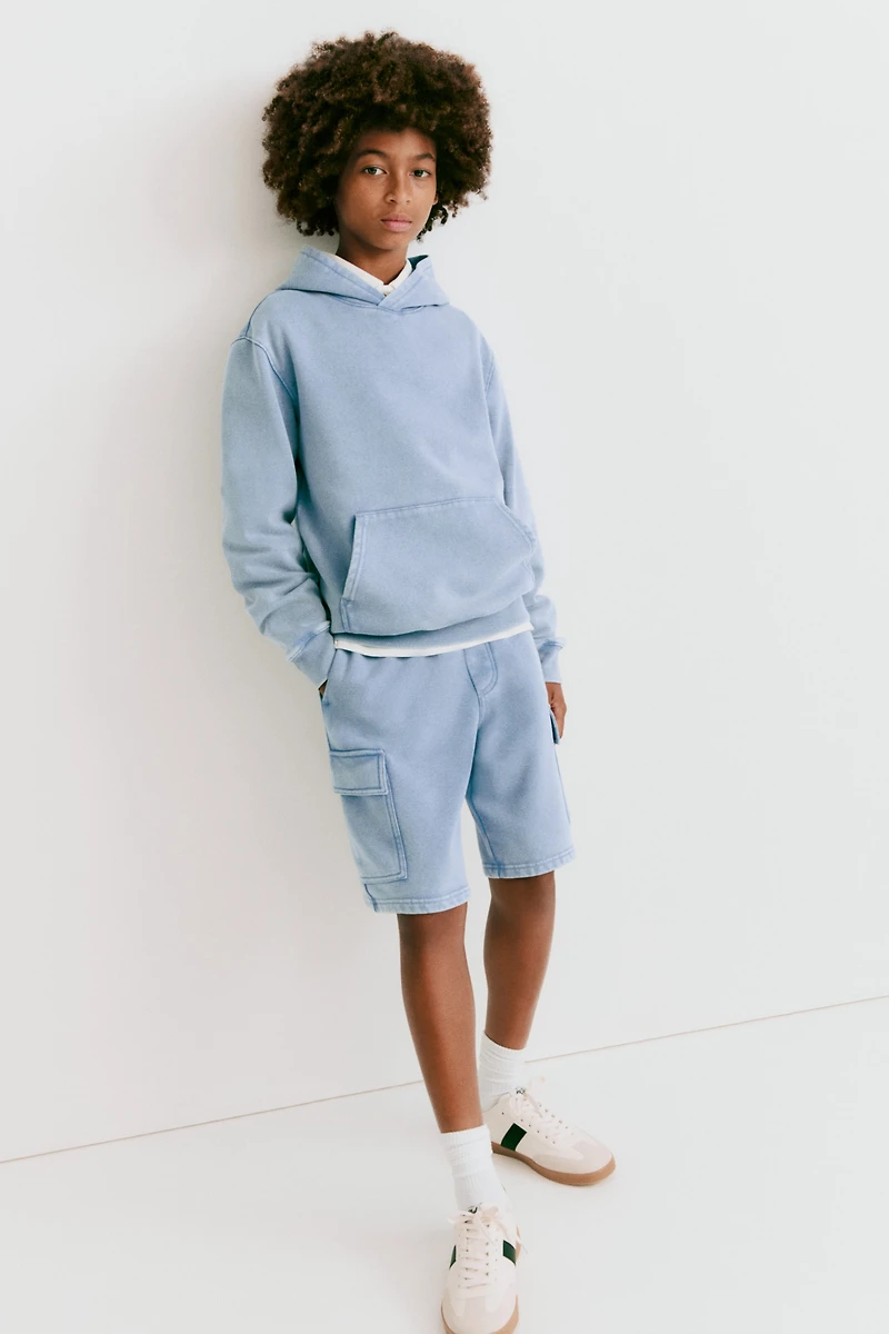 2-Piece Brushed-Inside Sweatshirt and Shorts Set