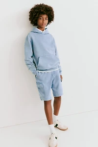 2-Piece Brushed-Inside Sweatshirt and Shorts Set