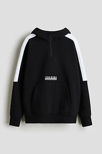 Brushed-Inside Half-Zip Hoodie