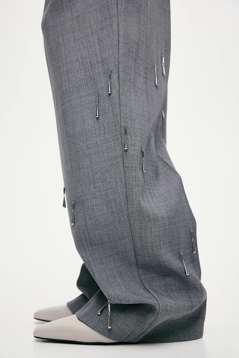 Pantalon avec perles de fantaisie