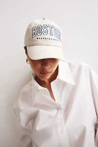 Embroidered-motif Twill Cap