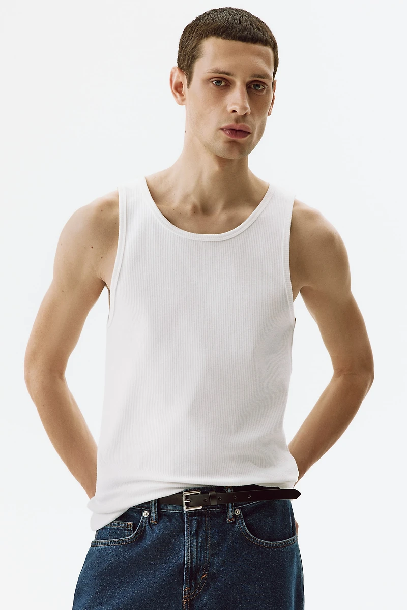 Slim-Fit Ribbed Tank Top
