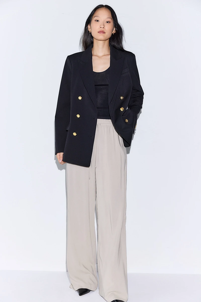 Pantalon large avec taille élastique