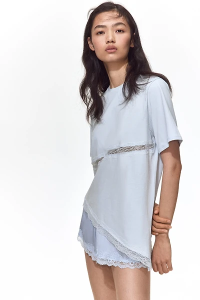 T-shirt avec dentelle