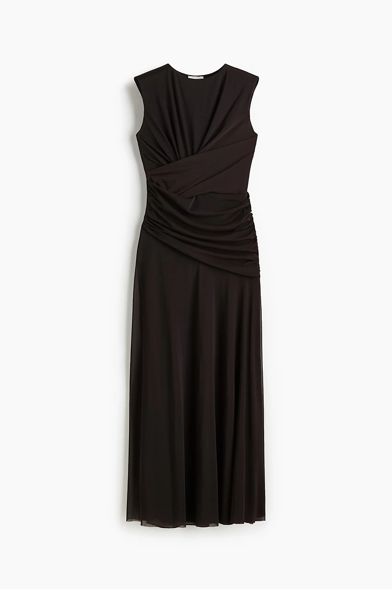 Draped Mesh Dress