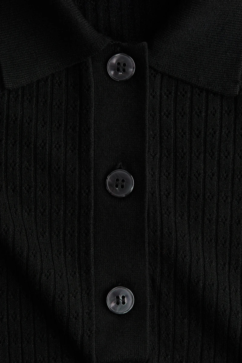 Pointelle-Knit Polo Shirt