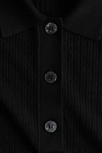 Pointelle-Knit Polo Shirt