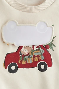 Motif-Detail Brushed-Inside Sweatshirt