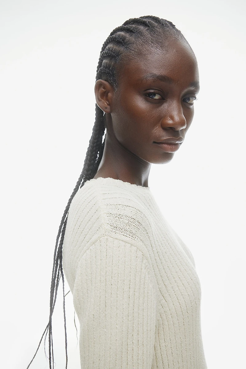 Robe longue en tricot côtelé