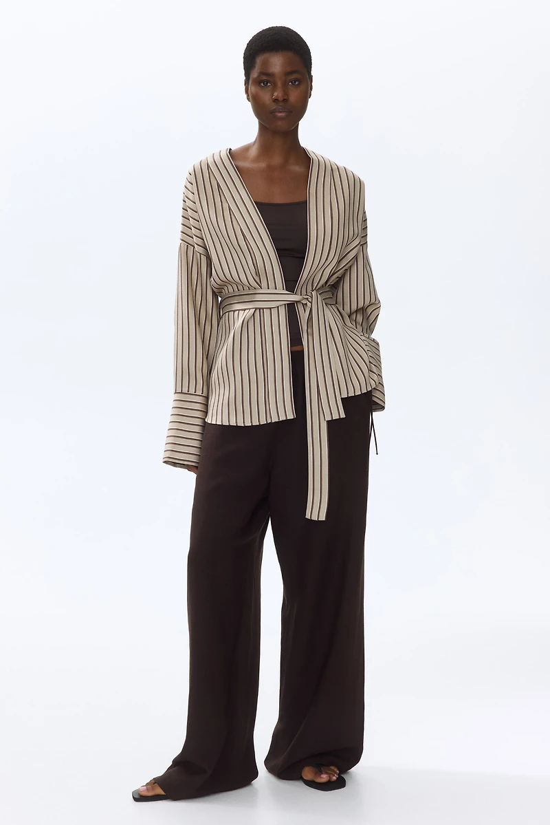 Wrap Top with Tie Belt