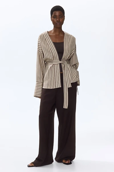 Wrap Top with Tie Belt