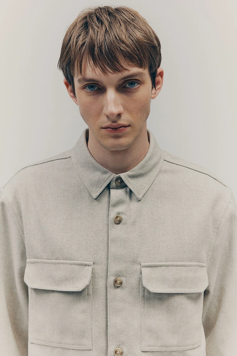 Regular Fit Felted Overshirt