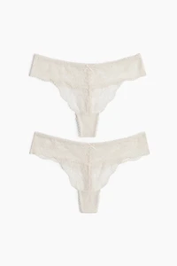 Lot de 2 culottes Thong en dentelle