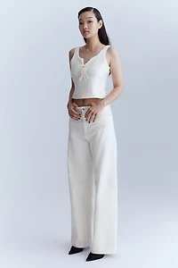 Bow-Detail Sequined Top