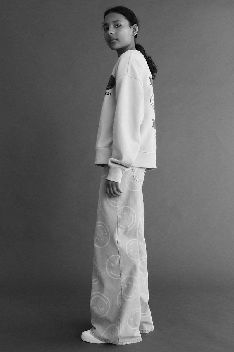 Sweatshirt with Printed Motif