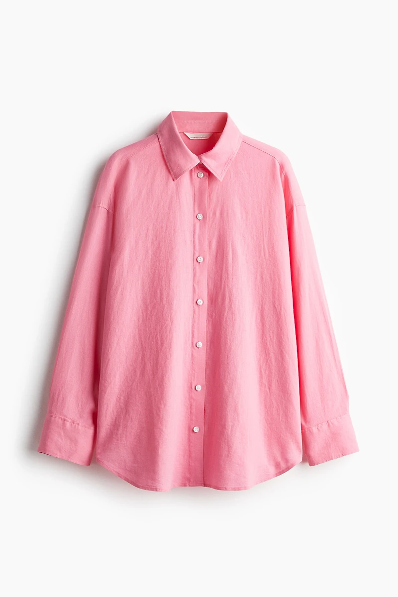 Oversized Linen-Blend Shirt