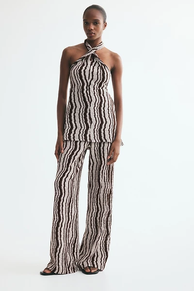 Textured Pull-On Pants