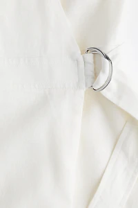 Linen-Blend Wrap Dress