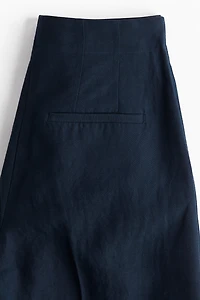 Wide-Leg Linen-Blend Pants