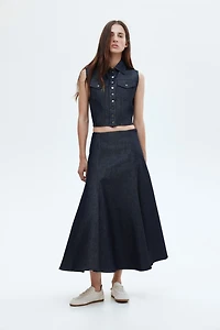 Flared Denim Skirt