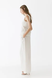 Wide-Leg Drawstring Pants