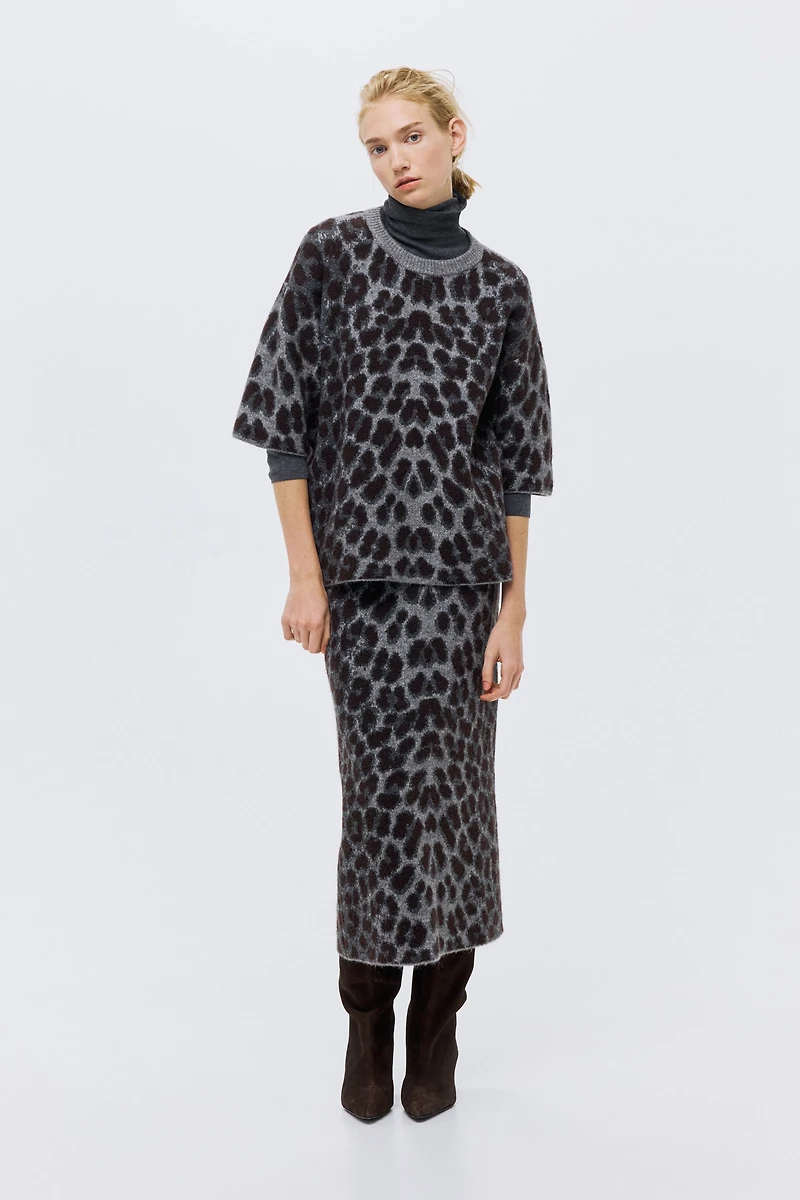 Boxy Jacquard-Knit Sweater