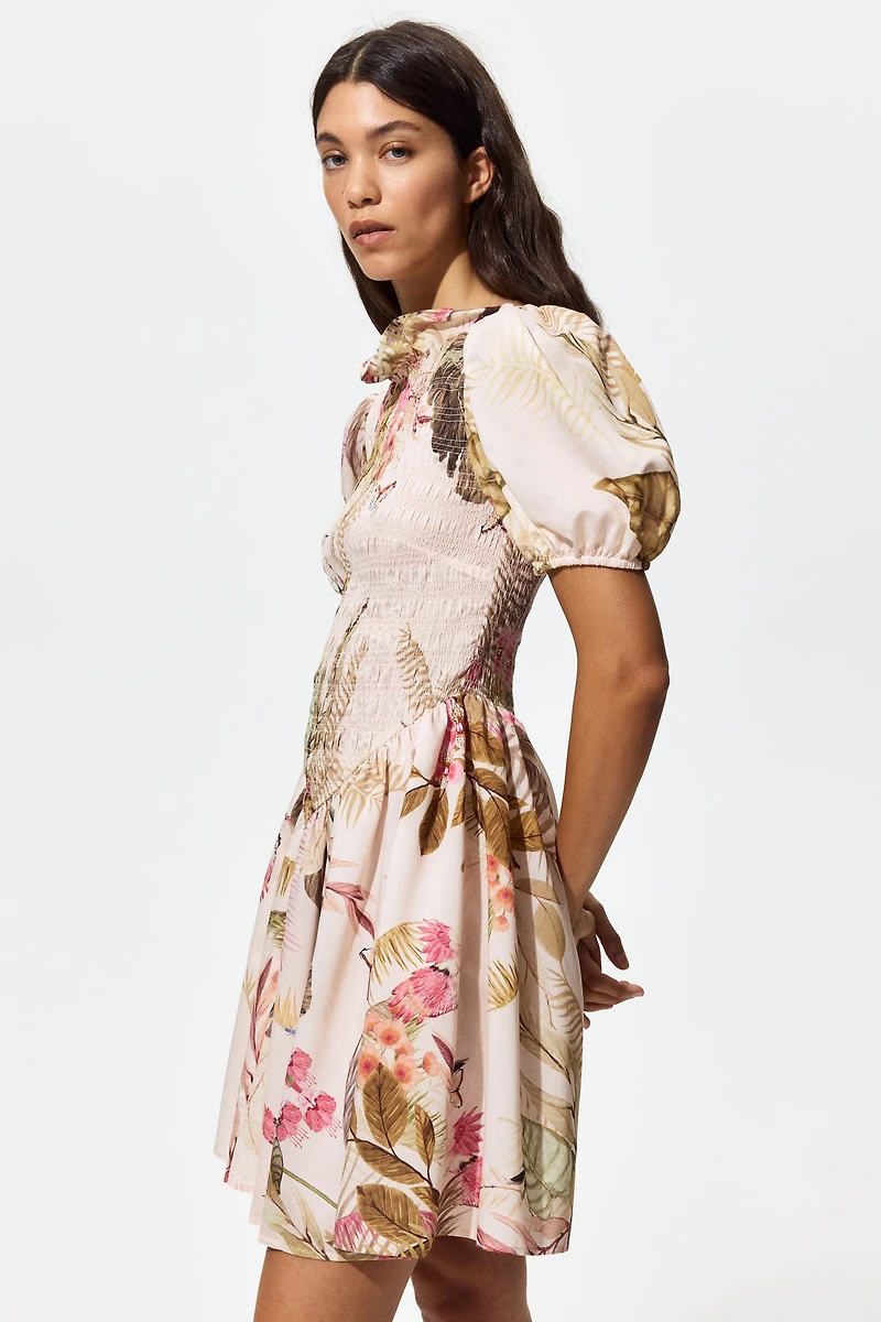 Smocked-Bodice Dress