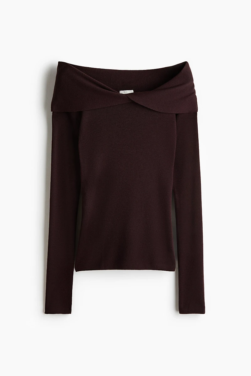 Twist-Detail Off-the-Shoulder Top